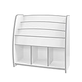 【JAJAN】マガジンラック ワイド 幅93cm ホワイト×ホワイト［ 完成品 ][ 絵本ラック 絵本 収納 ][ 低ホルムアルデヒド ][おまけ付き]【知育家具EVAキッズシリーズ】