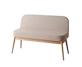 ほっこり北欧を感じるダイニングソファベンチ 天然木アッシュ 完成品 【幅110×奥行48×高さ74(座面高45)】 (ベージュ)