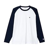 [チャンピオン] Tシャツ 長袖 丸首 綿100％ ワンポイントロゴ刺繍 リラックスフィット ドロップショルダー ロングスリーブTシャツ メンズ C8-A410Z ネイビー