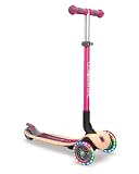 GLOBBER グロッバー キックボード フラッシュ 光る 3輪 ウッドデッキ フットブレーキ 外遊び 子供 乗り物 キック スクーター プリモ/フォールダブル/ウッド/ライト ネイビーピンク WLGB436110
