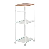 キッチンワゴン 幅30 奥行40 高さ90 3段 隙間収納 カラーラック ルミナス ホワイトラック LW3090-3S