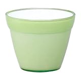 【4個入】イタリア製樹脂ポット(植木鉢 プランター) COCCO(コッコ) 8cm 穴無し ライトグリーン(緑) 〔ガーデニング用品 園芸〕