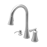 Aqueous 100KVDCYCH Lena Kitchen Faucet 2-Handle Pull Down Spray, Chrome [並行輸入品]