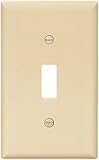 Cooper Wiring Devices 5134V-L Nylon 1-Gang Standard Size Toggle Wall Plate, Ivory - 10 pack [並行輸入品]
