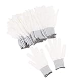 B Blesiya 10ペア入り　静電気防止手袋　テクスチャ加工　PU　ユニークデザイン　柔軟性　電子作業　専用　全3サイズ　 - L