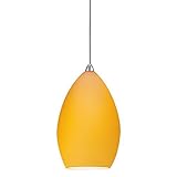 WAC Lighting MP-613-AM/BN Lauren 1-Light Mini-Pendant, Brushed Nickel Finish with Amber Art Glass Sh