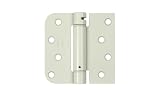 Deltanaスプリングヒンジ4 x 4 x 5 / 8 x SQ半径Left Hand USpW Primeコーティングホワイト Right Hand DSH4SR5USPW-RH 1