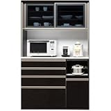 【開梱設置費込】食器棚 ＴＲシリーズ 120cm幅 ダイニングボード キッチンボード 黒木目 ハイグロス 【日本製】