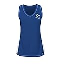 MLB Kansas City RoyalsレディースStepping Upファッショントップ、Large、Deep Royal / White / Coastal Blue