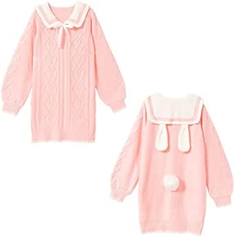 Amazon Co Jp ディアマイラブ Dearmylove 夢展望 うさぎ くま セーラー ニット ワンピース 3l うさぎ ベビーピンク レディース 服 ファッション小物