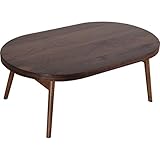 家具の赤や 折脚こたつ オーバルデザイン 幅100 コロナ 楕円 天然木 オーク突板 折り畳み ナチュラル (ウォールナット)