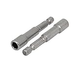 DealMux 1/4インチ六角ソケットレンチナットセッタードライバービットグレー2PCS