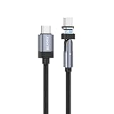 日本の中小企業 MSL FORCE 変換用ケーブル 100W PD 480Mbps 軽量小型 急速充電 磁気 着脱式 f67 f68 USB-C コネクタ 1個 180°可動タイプ [2m]