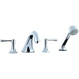 Cifial 244.645.625 Brookhaven Four-Piece Roman Tub Filler Trim with Handshower, Polished Chrome [並行輸