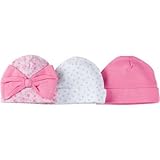 Gerber Newborn Caps ３個セット Baby Girl (ピンク) [並行輸入品]