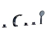 Rozin 欧州の様式 浴槽 風呂桶用 じゃぐち オイルは青銅をこすり バスタブの蛇口 混合栓 ハンドシャワー装備