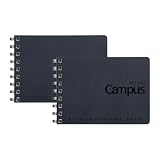 コクヨ キャンパス ソフトリング ノート A7 ドット入りB罫 ブラック 2冊セット AMメ-S171BT-DX2