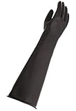 MAPA Trident 287 Natural Latex Glove, Chemical Resistant, 0.035 Thickness, 23 Length, Size 10, Black