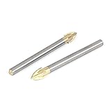 uxcell　ガラス・タイル用ドリルビット　プラスチックケース　ゴールドトーン　シルバートーン　6mm;シャンク径　2個入り