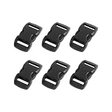 [METALLIXITY] サイドクイックリリースバックル（1.1cm/0.43インチ） 6個セット プラスチック製調整バックル - バックパックストラップ用 黒