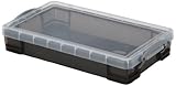 不二貿易 プラスチック 収納 ケース ボックスタイプ 6L(A4・C4対応) ブラックR.U.BOX (幅46.5x奥行27cm) 20104