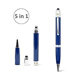 USBメモリ ボールペン型 USB充電式 ipen 5in1 フラッシュメモリ タッチペン スマートフォン iPhone iPad Android Type C 三種類に対応 大容量 軽量 高速転送 32GB ブルー (iPhone)