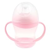赤ちゃんのストローボトル　かわいい　子供幼児ソフト ダックビル口飲むボトル　ハンドル シッピー カップ 　?160 ML　ピンク