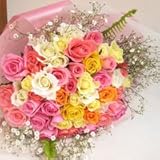 春色夢気分♪しあわせ色のバラのブーケ　20本　【生花】【お祝い】記念日】【誕生日】【フラワーギフト】【バラ】