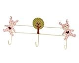 洋服、帽子掛けに 丸和貿易 プリントモチーフ トリプルフック ギンガムラビット 400519603