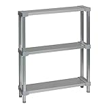 選べる幅サイズ31段階！軽量アルミ製 収納ラック3段 棚板奥行18cm 高さ100cm 幅バリエーション30cm～180cm (60cm)