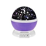 【おトク】LEDライト スポットライト 360度回転 簡易プラネタリウム USB 電池 兼用 室内用 スタープロジェクター 夜間ライト 卓上スタンド (パープル)