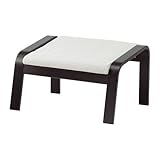 【IKEA/イケア】POÄNG フットスツール, ブラックブラウン, フィーンスタ ホワイト