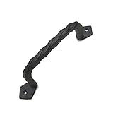 Agave Ironworks - 9.5 Hammered Square Bar Gate Pull - Handcrafted - PU032-01 by Agave Ironworks