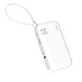 SLuB モバイルバッテリー 大容量【15000mAh & QC22.5W/PD20W 急速充電】コンセント一体型 3本ケーブル内蔵 Type-C/ライトニング/Micro USB出力 USB-A出力ポート Type-C入出力 5台同時充電 ACアダプター スマホ急速充電器 折りたたみ式プラグ LEDライト残量表示 (ホワイト)