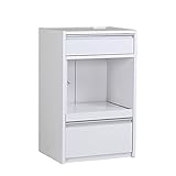 arne キッチンラック 伸縮 R+レンジ 60L ロータイプ 幅56～100.8cm 高さ90cm ホワイト