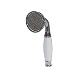 シャワーヘッド アンティーク風 取手陶器 シルバー(銀) [幅6.5×奥行9.5×高さ21cm] INK-9999067H