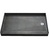タイルRedi 3460r-pvc Single縁石シャワーPan with Integrated右PVC Drain、34-inch奥行by 60-inch横幅