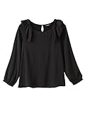 Angeliebe エンジェリーベ マタニティ 授乳口付き フリル 異素材 コンビ ブラウス 妊婦服 産前 産後 長袖 フリー ブラック 20950 20950300