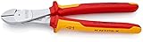 クニペックス (KNIPEX) ニッパー KNIPEX 7406-250TBK 絶縁強力斜ニッパー 落下防止(BK) 7406-250TBK