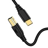 プリンターケーブル usb-c 3M Type C to Type B USB2.0ケーブル 金メッキコネクタ 高耐久性 印刷コードHp/Canon/Brother/Dell/Epsonなどの印刷機 ファックス機 コピー機 スキャナー対応