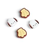 WISHAVEN かわいいポケットモンスターズ ジョイコン サムグリップキャップ Nintendo Switch対応 ソフトシリコンジョイスティックカバー Nintendo Switch/OLED/Liteコントローラー用 4個 (バナナ&パチャドッグ)