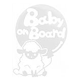 ホワイト（白） Baby on board ひつじ ヒツジ 動物 赤ちゃん baby ステッカー 窓ガラス用シールタイプ キッズ 子供 ※吸盤・マグネット...