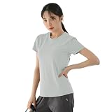 [Pluviva] ヨガウェア トップス スポーツtシャツ レディース 半袖 ピラティス ランニング スポーツウェア ジム ホットヨガ サイクリング フィットネス yoga 速乾 S10-gn-L