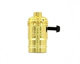 Leviton 7090-PG Medium Base Complete Aluminum Shell Incandescent Lampholder Removable Turn Knob 2-Ci