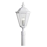 Sea Gull Lighting 8231-15 Outdoor Post Mount with Clear?Glass Shades, White Finish [並行輸入品]