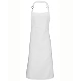 (プレミエ) Premier アジャスタブル エプロン ビブエプロン ケータリング ユニフォーム ウエイター ウェイトレス スタッフ (ワンサイズ) (ホワイト)