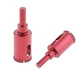 F Fityle 22mm＋20mm ダイヤモンド　ガラス セラミック 大理石 タイル 穴あけドリル 切削ツール レッド