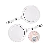 MAEXUS 缶バッジカバー 透明 58~65mm用 2枚入り PU皮革 缶バッジ 収納 バッジカバー キーホルダー式 缶バッジ 傷防止 写真フレーム キーホルダー 痛バッグ 本命·CPのために作ら 白