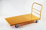 業務用台車 平台車 大型台車 スチール台車 重量台車　耐荷重900kg イエロー 1525x760mm