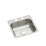 Sterling B153B-2 Secondary Sink 15-inch by 15-inch Top-mount Single Bowl Bar Sink, Stainless Steel [